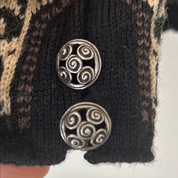 Dale of Norway Black and Cream Knit wool Nordic Cardigan - Picture 5 of 8